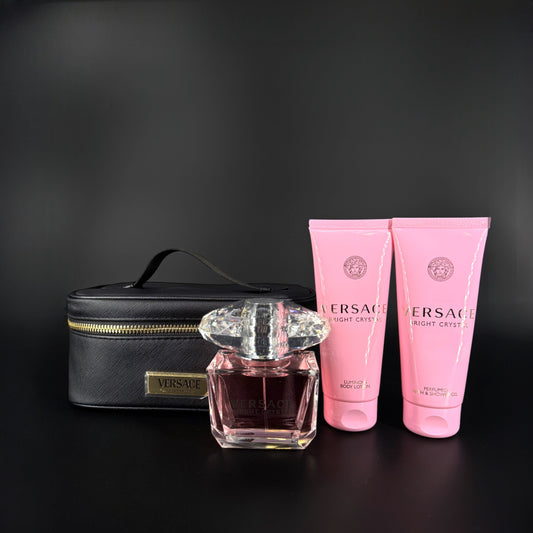 Versace Bright Crystal SET 90ml EDT + SG + BL + Tasche