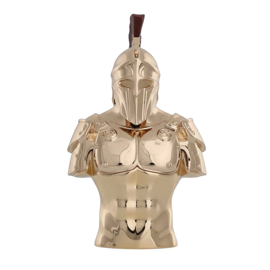 DUMO SPARTACUS 100ml EDP in gold flacon shaped like a Spartan warrior's bust. Fruity, spicy, amber scent.